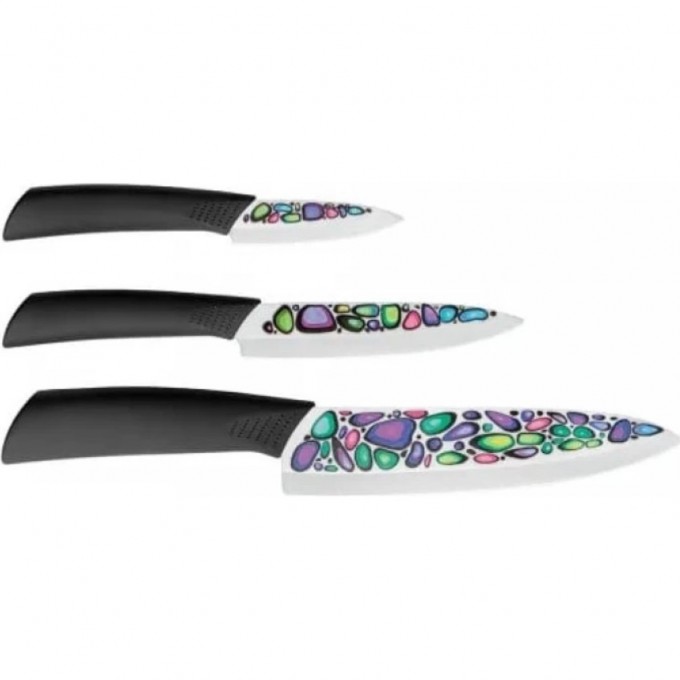 Набор- из 3 ножей OMOIKIRI MIKADZO IMARI white + универсальная подставка -4992019