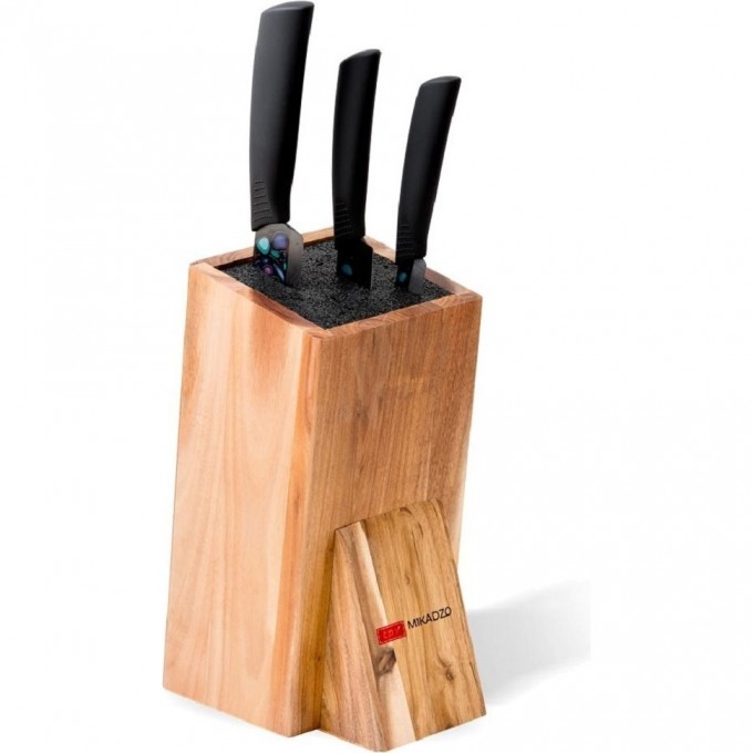 Набор ножей (3 ножа) на деревянной подставке OMOIKIRI IMARI Black-SET 4992023